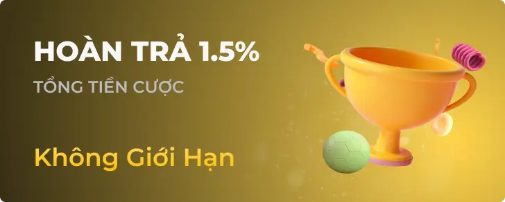hoàn trả 1.5% của nbet