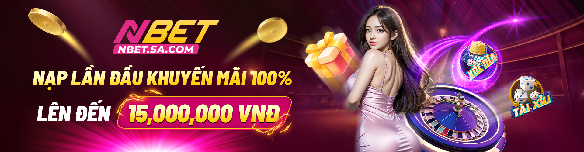 nbet banner nạp lần đầu tiên khuyến mãi 100%