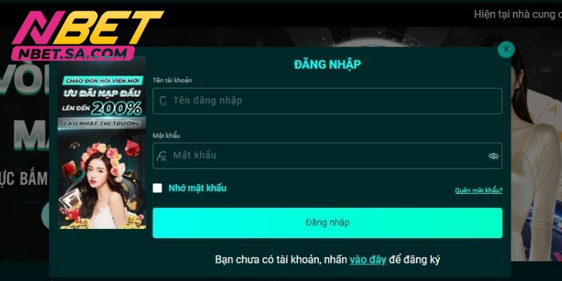 Người chơi cần phải điền đầy đủ thông tin đăng nhập theo yêu cầu