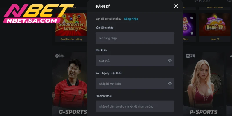 Nhập chính xác thông tin để hoàn tất đăng ký NBET