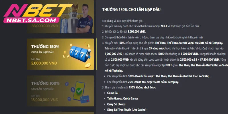Ưu đãi NBET 150% – bệ phóng cho tân thủ