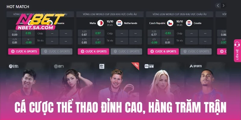 Cá cược thể thao đỉnh cao với hàng trăm trận đấu hàng ngày